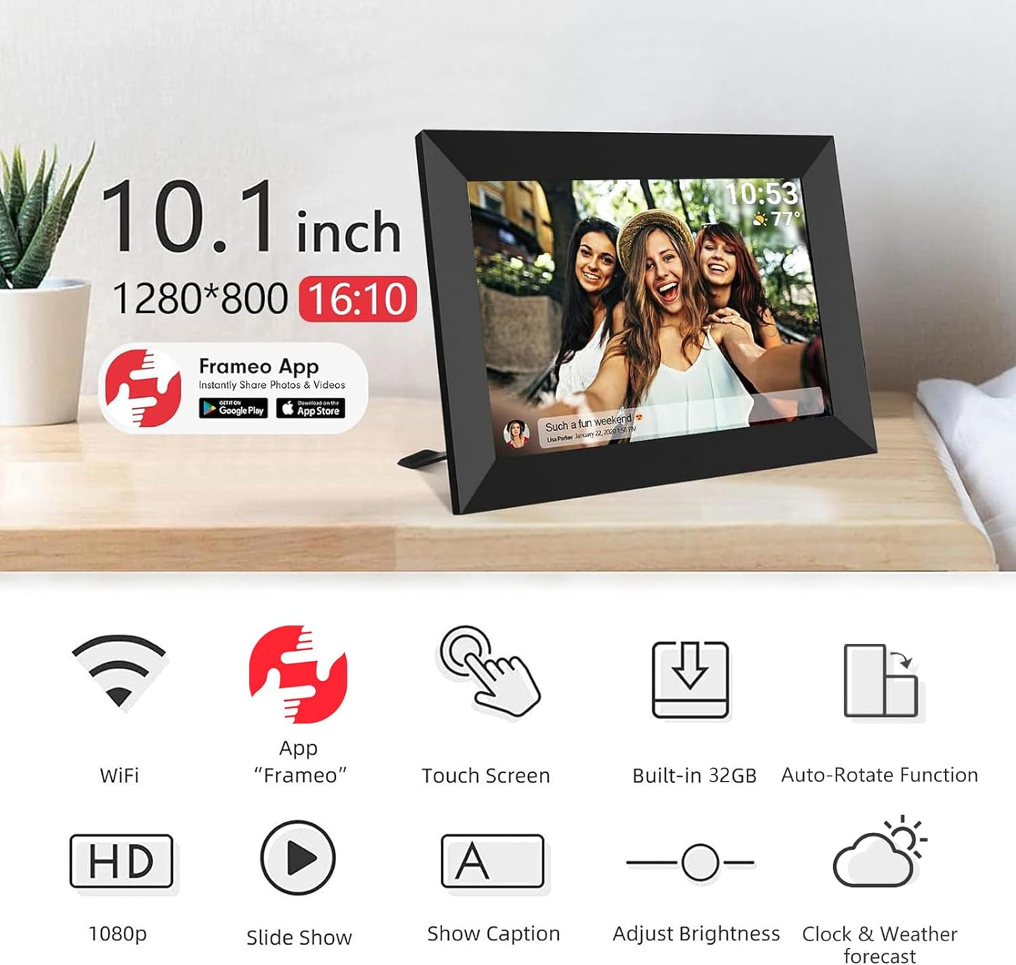 10.1 Inch Smart WiFi Digital Photo Frame